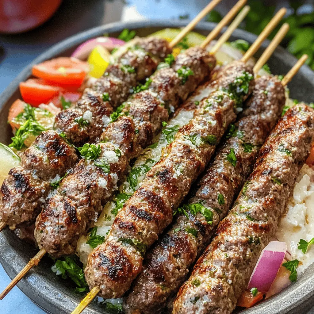 Juicy Beef Kafta Kebabs are perfect for your next barbecue or family dinner! Made with seasoned ground beef mixed with fresh herbs and spices, these kebabs are packed with flavor. They're easy to make and a hit with both kids and adults. Don’t forget to save this recipe for your summer grilling nights or get-togethers!