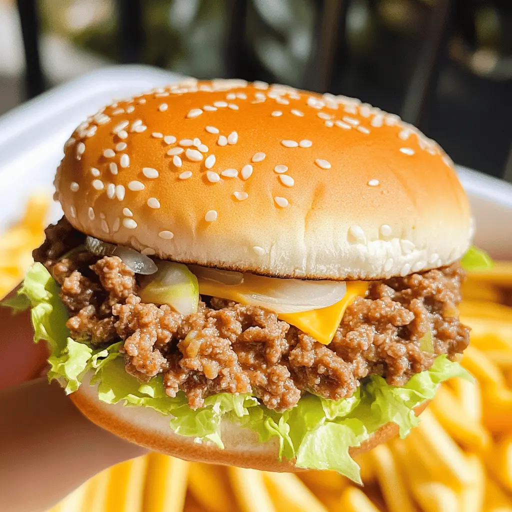 Get ready for a fun twist on classic flavors with these Big Mac Sloppy Joes! Made with juicy ground beef, zesty pickles, and creamy special sauce, this recipe brings all the elements of your favorite burger to a hearty sandwich. Perfect for game nights or casual dinners, don't forget to save this recipe for a deliciously messy meal that's sure to please everyone!