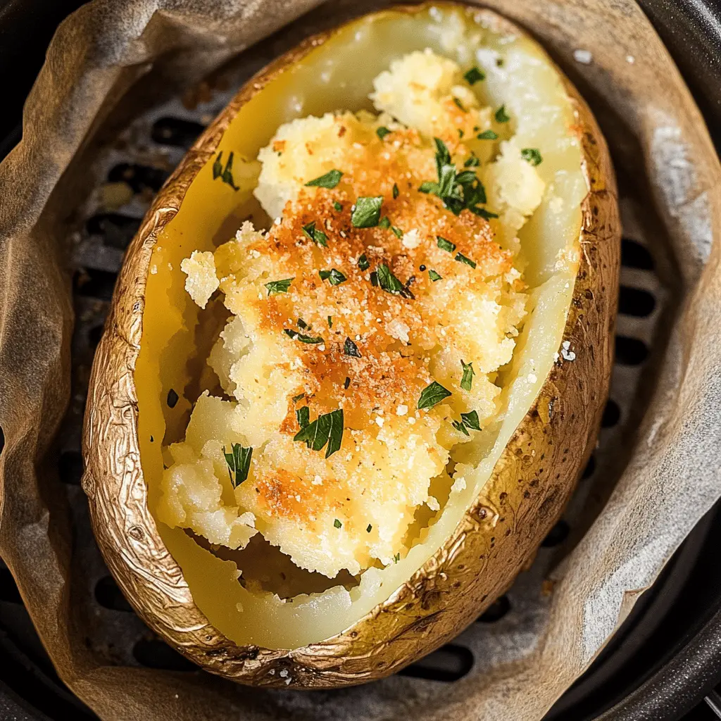 Transform your potato game with this Crispy Air Fryer Baked Potato recipe! Enjoy a perfectly golden, crunchy skin with a fluffy inside, topped with your favorite butter and seasonings. It's the ideal side for any meal or a delicious snack. Save this recipe for an easy, satisfying dish that everyone will love!