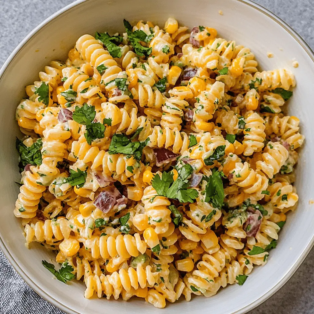 Bring the vibrant flavors of Mexico to your table with this Easy Mexican Street Corn Pasta Salad! Featuring sweet corn, creamy dressing, and a zesty kick of lime, it’s perfect for picnics or a quick weeknight dinner. This dish is a crowd-pleaser with its colorful ingredients and delightful taste. Save this recipe for your next gathering!