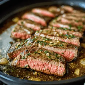 Get ready for a mouthwatering experience with this Garlic Butter Skillet Flank Steak! Perfectly seared and juicy, this dish features tender flank steak coated in rich garlic butter that enhances its natural flavors. Easy to make and ideal for dinner parties or weeknight meals, this recipe will impress your guests. Save it now for your next delicious occasion!