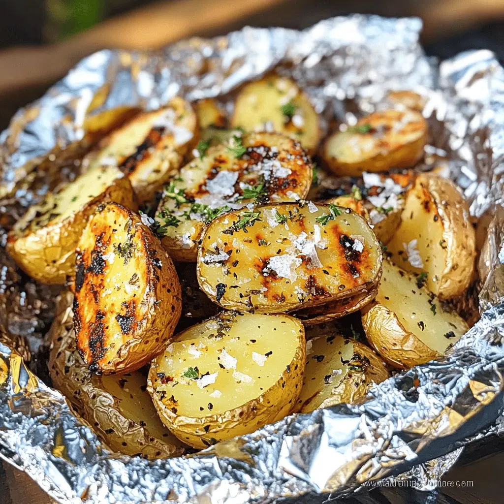 Get ready to enjoy the ultimate side dish with these Garlic Herb Grilled Potatoes in Foil! Packed with vibrant flavors and the perfect smoky finish, this easy recipe is great for BBQs or picnics. Just toss your potatoes with garlic, herbs, and a touch of olive oil, wrap them in foil, and throw them on the grill. Save this pin to make your next gathering unforgettable!