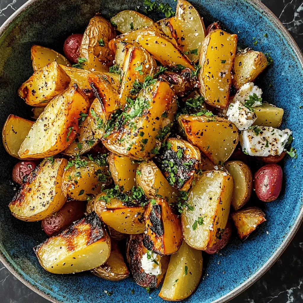 These Greek Roasted Potatoes are the perfect side dish that bursts with flavor! Crispy on the outside and fluffy on the inside, they're infused with lemon, garlic, and fragrant herbs for a delicious Mediterranean twist. Ideal for family dinners or gatherings, don’t forget to save this recipe for your next spread!