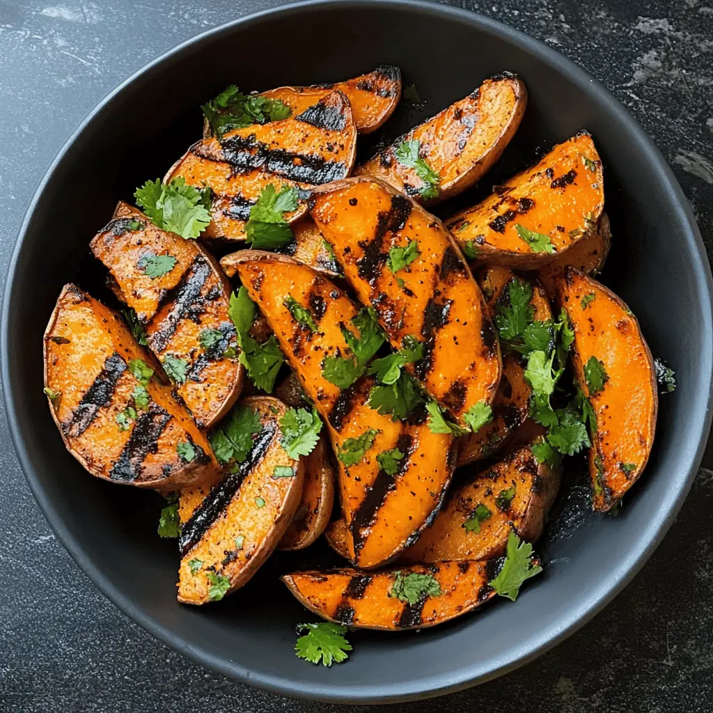Looking for a vibrant side dish? These Grilled Cilantro-Lime Sweet Potatoes are bursting with fresh flavors! With a zesty cilantro-lime marinade, they make a perfect complement to any meal. Quick to whip up, they’re ideal for summer barbecues or weeknight dinners. Save this recipe for your next gathering and impress your guests with a tasty twist on sweet potatoes!