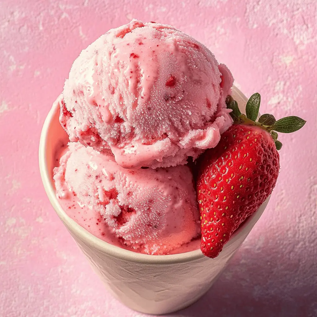 Get ready for a sweet treat with this homemade strawberry ice cream! Made with fresh strawberries, creamy goodness, and a touch of sugar, this delightful dessert is perfect for warm days and family gatherings. It's easy to whip up and is sure to bring smiles to everyone. Save this recipe for your next get-together and enjoy the taste of summer all year round!