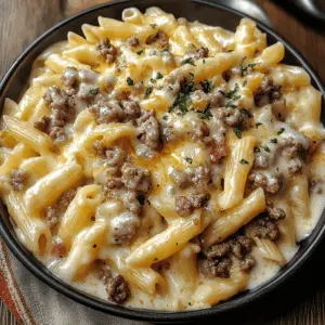 Get ready for a comforting meal with Loaded Cheeseburger Alfredo Pasta! This creamy pasta dish combines the flavors of juicy cheeseburgers with a rich Alfredo sauce, topped with crispy bacon and a sprinkle of fresh herbs. Perfect for a family dinner or a cozy night in, don’t forget to save this delicious recipe for your next cooking adventure!
