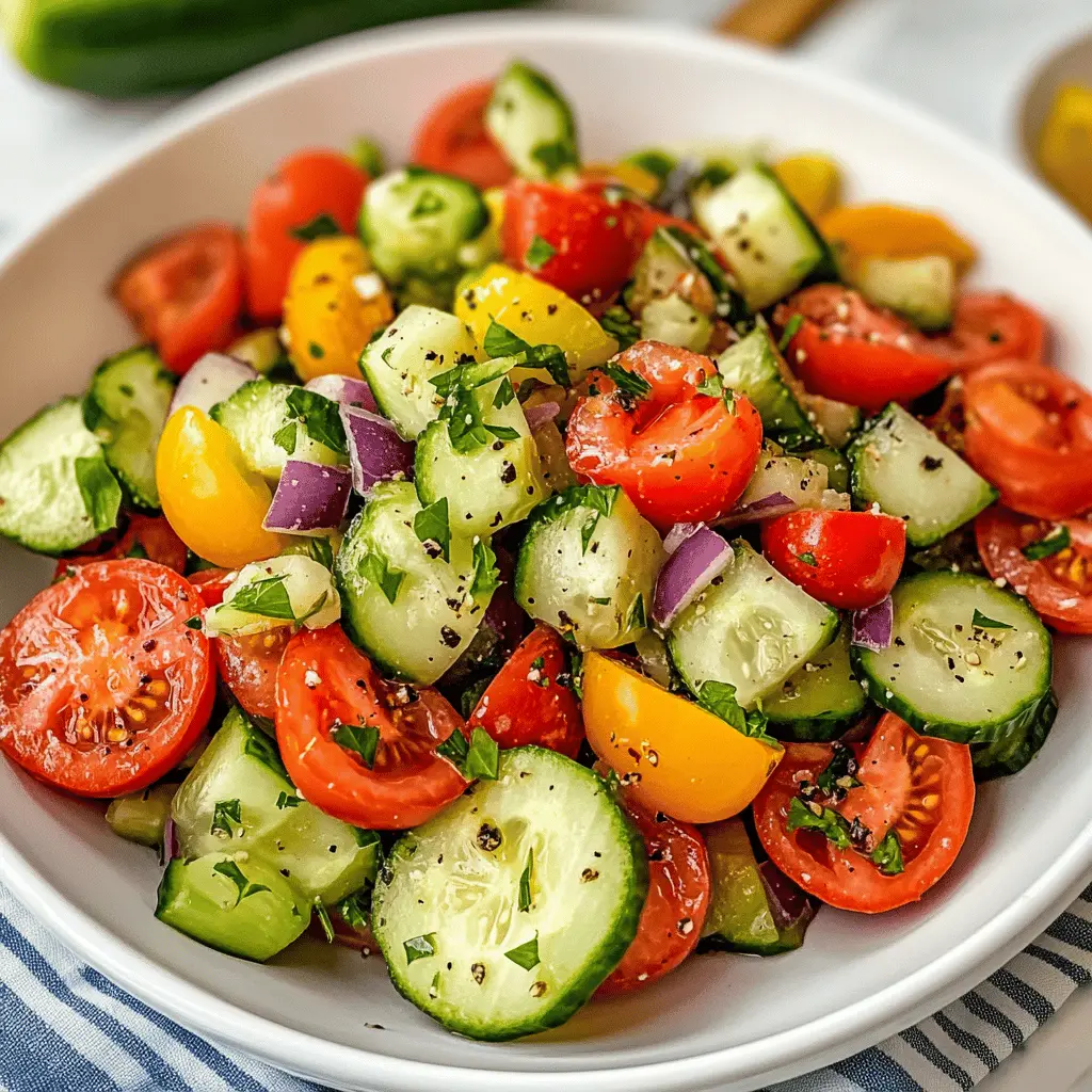 Easy Mediterranean Cucumber Tomato Salad Recipe