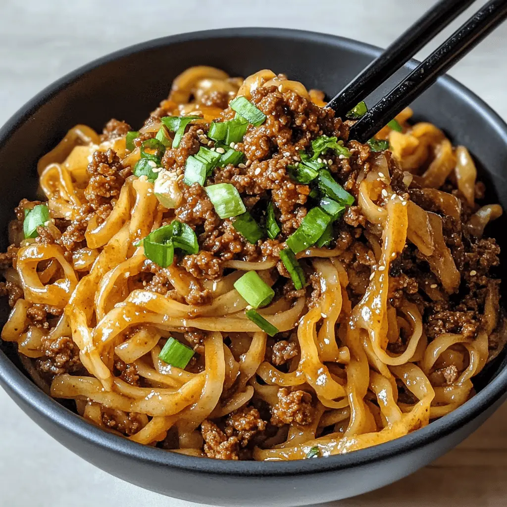 Get ready to relish a bowl of hearty Mongolian Ground Beef Noodles that's packed with flavor! This easy recipe features tender beef, fresh vegetables, and a savory sauce, making it a perfect family dinner option. Save this dish for those busy weeknights or a cozy weekend meal!