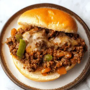 Get ready for a tasty twist on classic comfort food with these Philly Cheesesteak Sloppy Joes! Juicy ground beef meets melted cheese, onions, and bell peppers all piled high on soft buns. Perfect for a quick weeknight dinner or casual gatherings. Save this recipe to try on your next family night and enjoy a hearty, flavorful meal that everyone will love!