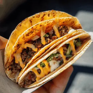 Get ready for a mouthwatering twist with these Smash Burger Tacos! Enjoy the juicy flavors of perfectly cooked burger patties, all wrapped in soft taco shells, topped with fresh lettuce, tomatoes, and a drizzle of creamy sauce. Perfect for Taco Tuesday or a weekend BBQ! Save this recipe for a delicious and fun meal that everyone will love!