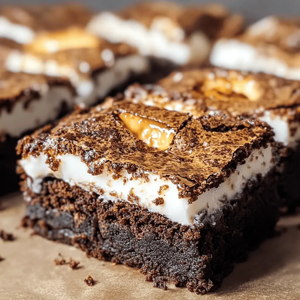 These S'mores Brownies with Vanilla Bean Marshmallow are a delicious blend of rich chocolate and gooey marshmallows. Topped with a layer of toasted marshmallow fluff, these treats are perfect for sharing around a campfire or enjoying at home. Save this recipe for your next gathering or cozy night in!