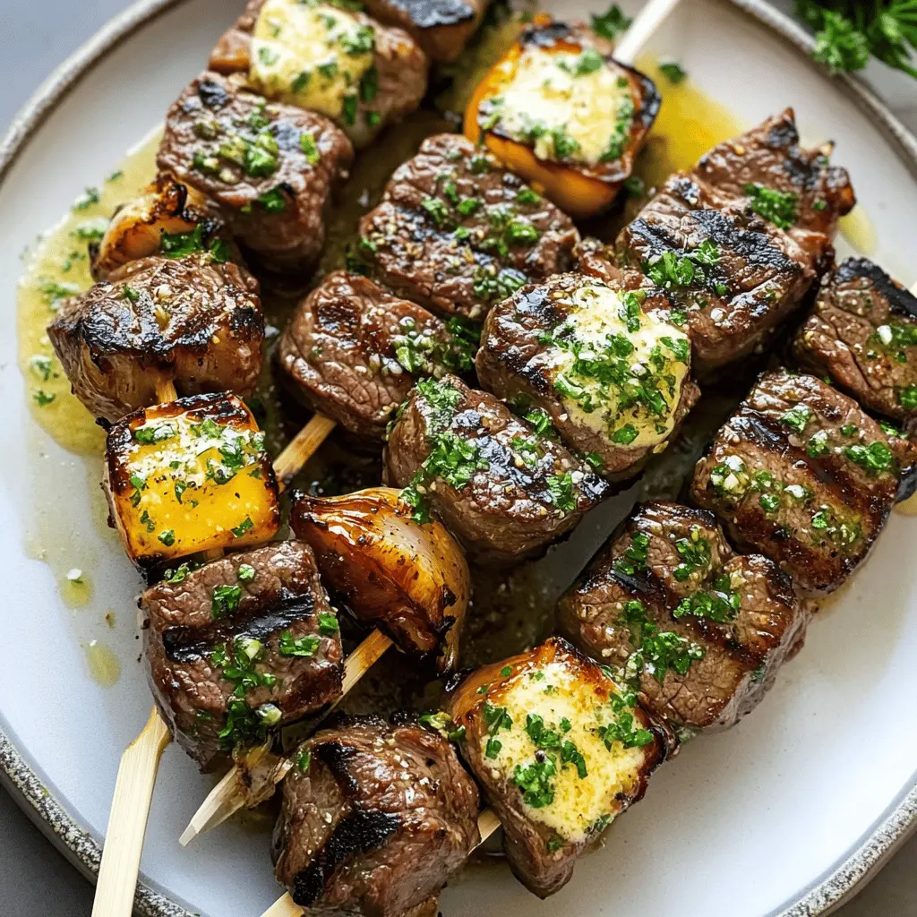 Get ready to impress with these delicious Steak Kabobs topped with savory garlic butter! Perfectly marinated steak, colorful veggies, and rich flavors come together for a grilling masterpiece. Ideal for barbecue nights, family gatherings, or just a tasty dinner. Don’t forget to save this recipe for your next grilling adventure!
