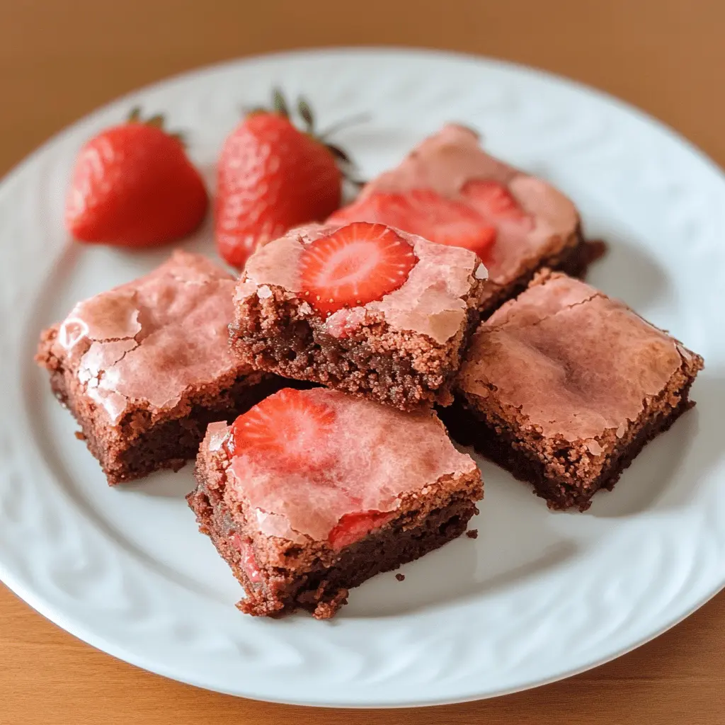 These Strawberry Brownies are a delightful twist on a classic favorite! Rich chocolate brownies topped with fresh, juicy strawberries create a perfect balance of flavors. Ideal for dessert lovers and perfect for any occasion, they’re sure to impress your family and friends. Save this recipe now and enjoy a sweet treat any time!