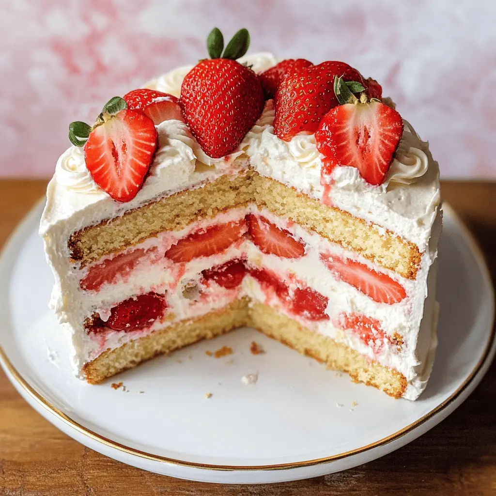 Sweeten up your day with a delightful Strawberry Shortcake Layer Sponge Cake! This light and fluffy sponge is layered with fresh strawberries and whipped cream, making it the perfect treat for any celebration or a cozy family dessert. So simple to make, don’t forget to save this recipe for your next gathering!
