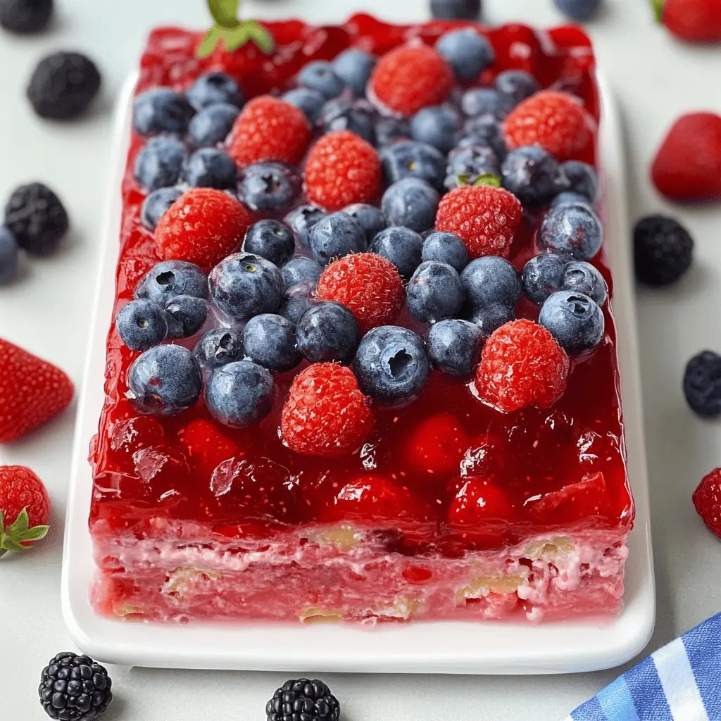 Beat the heat this summer with a delightful Summer Berry Jello Lasagna! This colorful dessert is a refreshing mix of luscious berries layered with creamy goodness and a sweet jello finish. Perfect for barbecues, picnics, or family gatherings, it’s sure to impress guests and satisfy sweet cravings. Save this easy recipe for a fun dessert idea you'll want to make all season long!