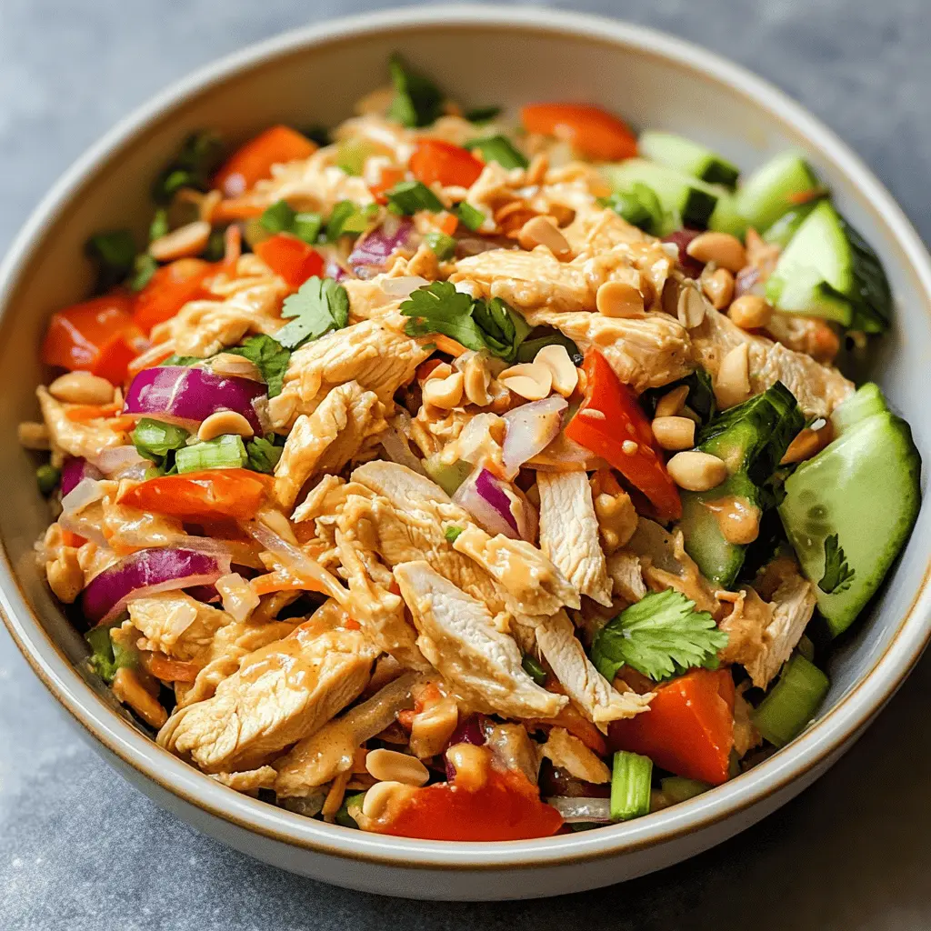 Easy Thai Chicken Salad with Peanut Dressing