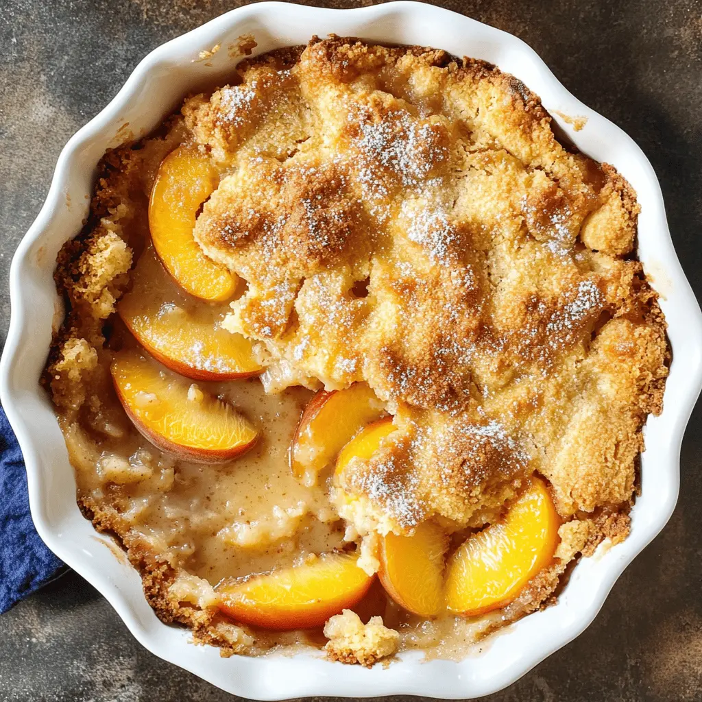 Nothing says comfort like a warm, homemade peach cobbler! This delightful recipe features juicy peaches and a buttery topping, creating a perfect balance of sweetness and richness. Ideal for summer gatherings or cozy evenings, it's a treat that everyone will love. Save this recipe now to impress your friends and family with your baking skills!
