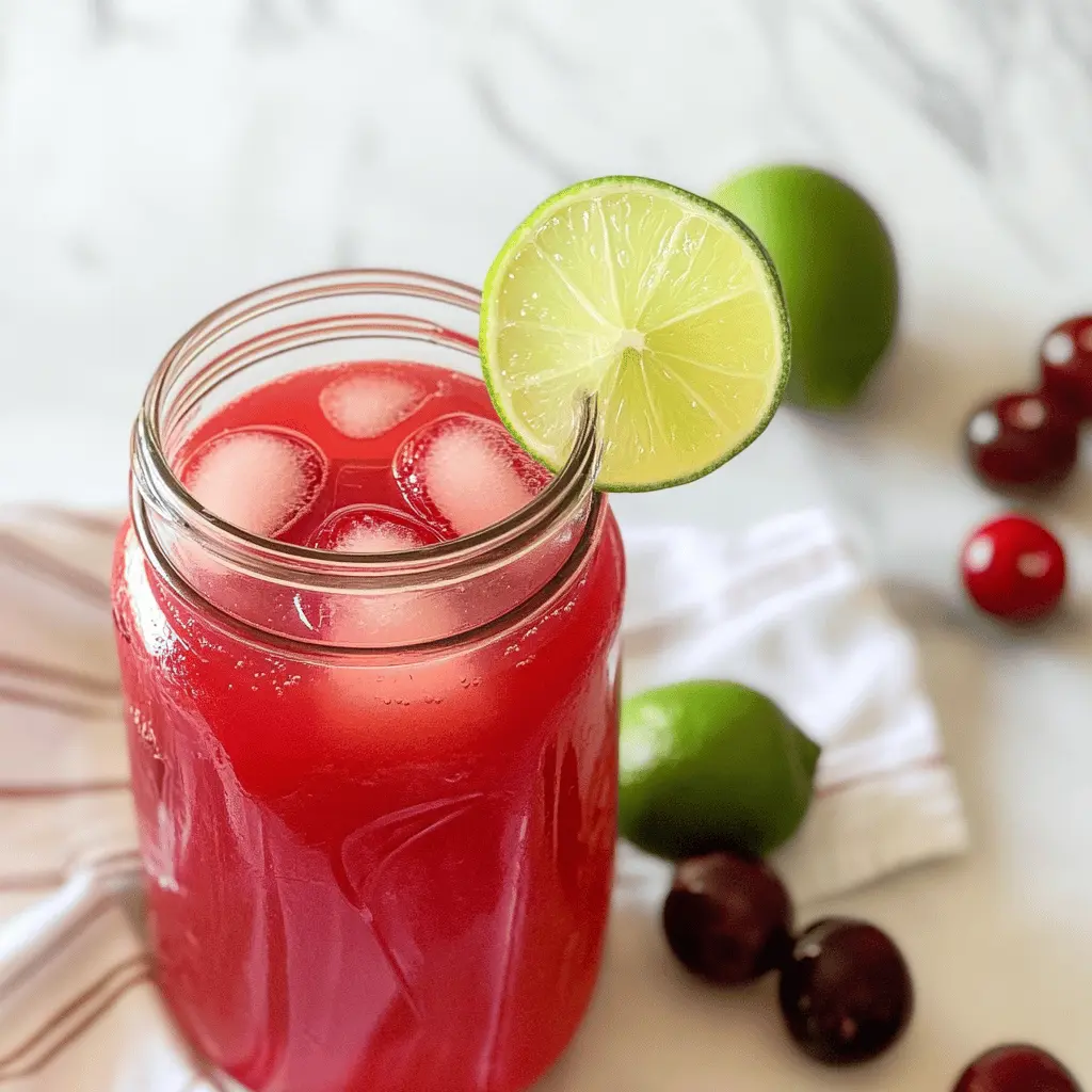 Easy 4 Ingredient Cherry Limeade Drink Recipe