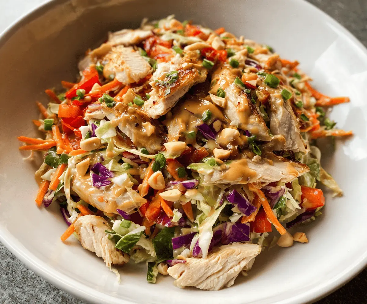 Easy Thai Chicken Salad With Peanut Dressing