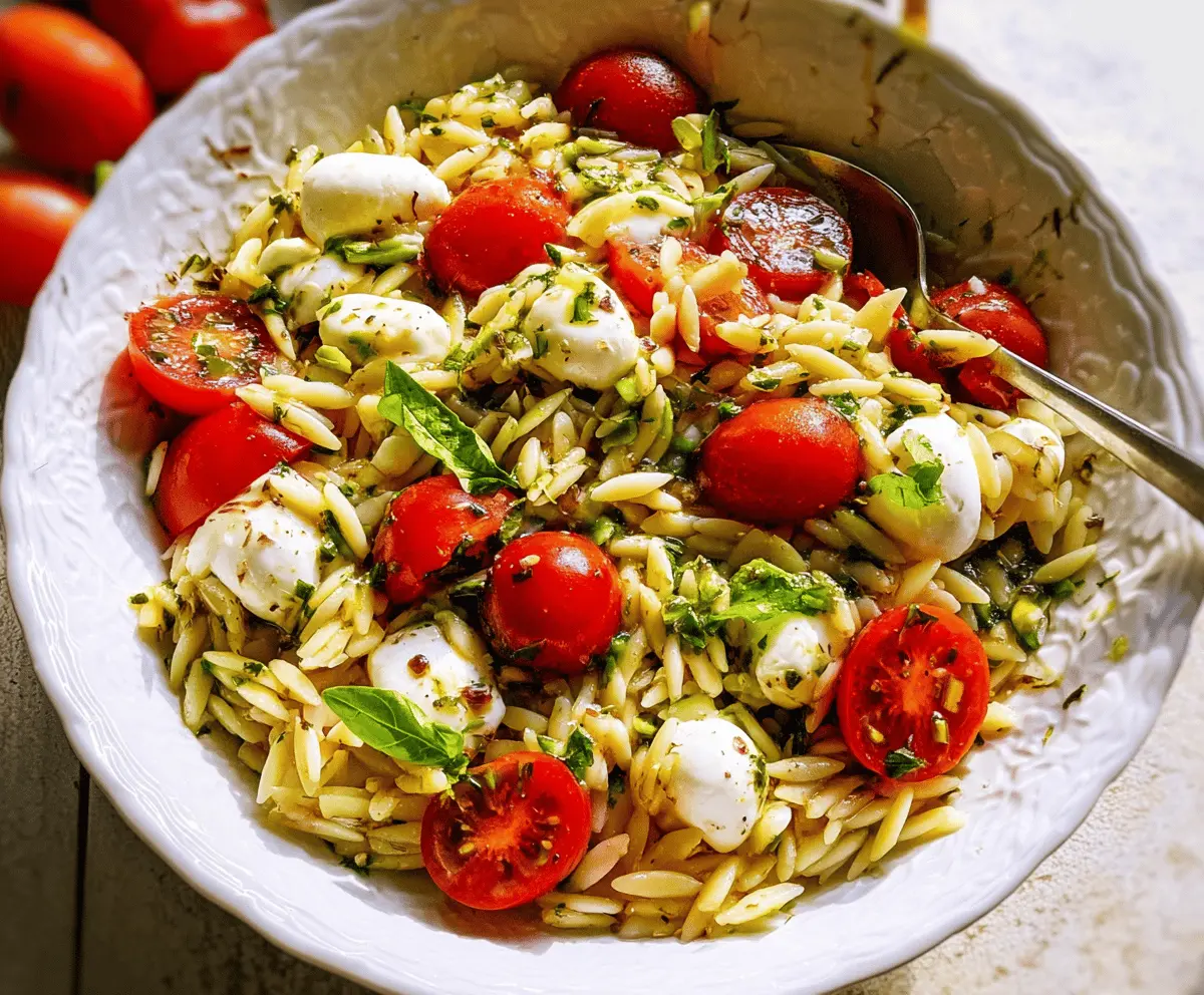 Easy Fresh Orzo Salad with Mozzarella