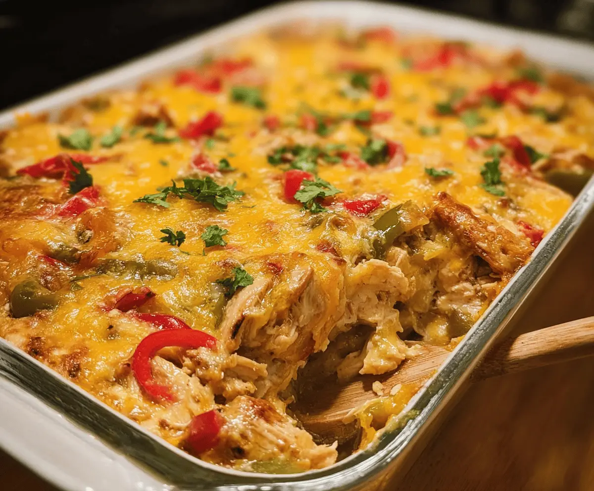 Easy Cheesy Chicken Fajita Casserole