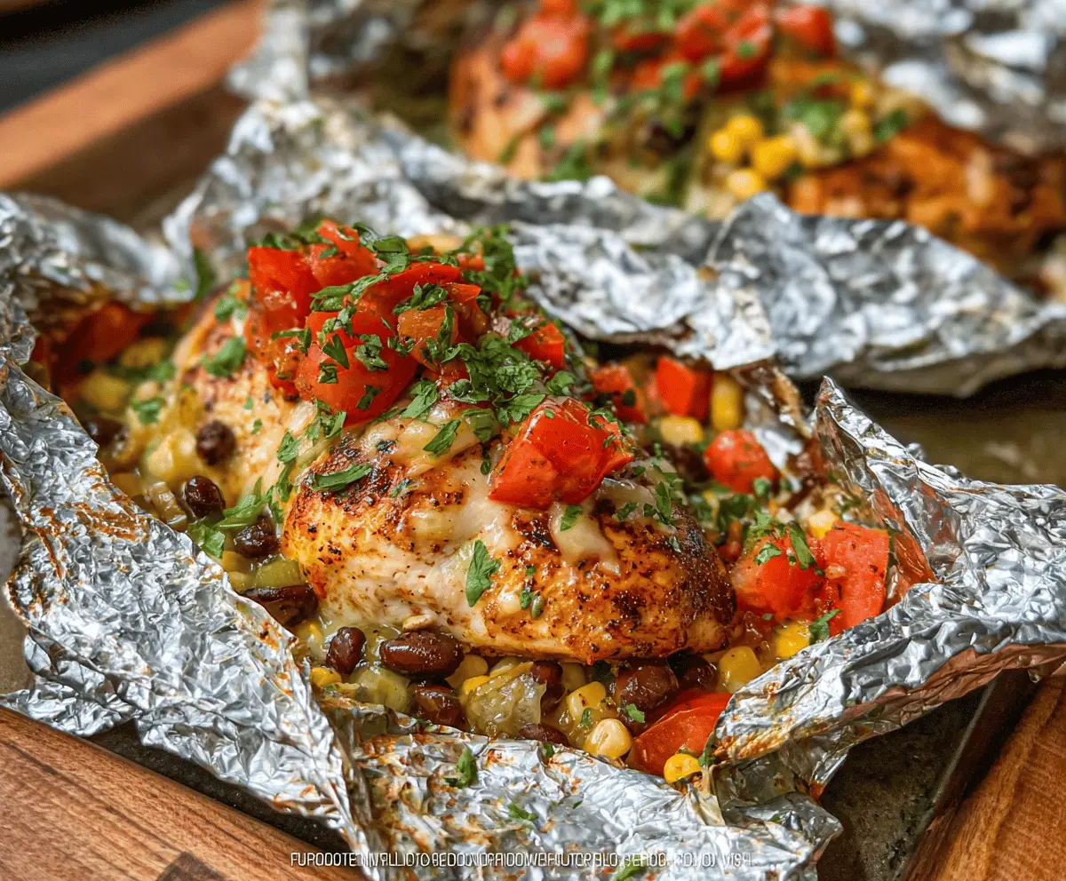 Easy Santa Fe Chicken Foil Packets Recipe