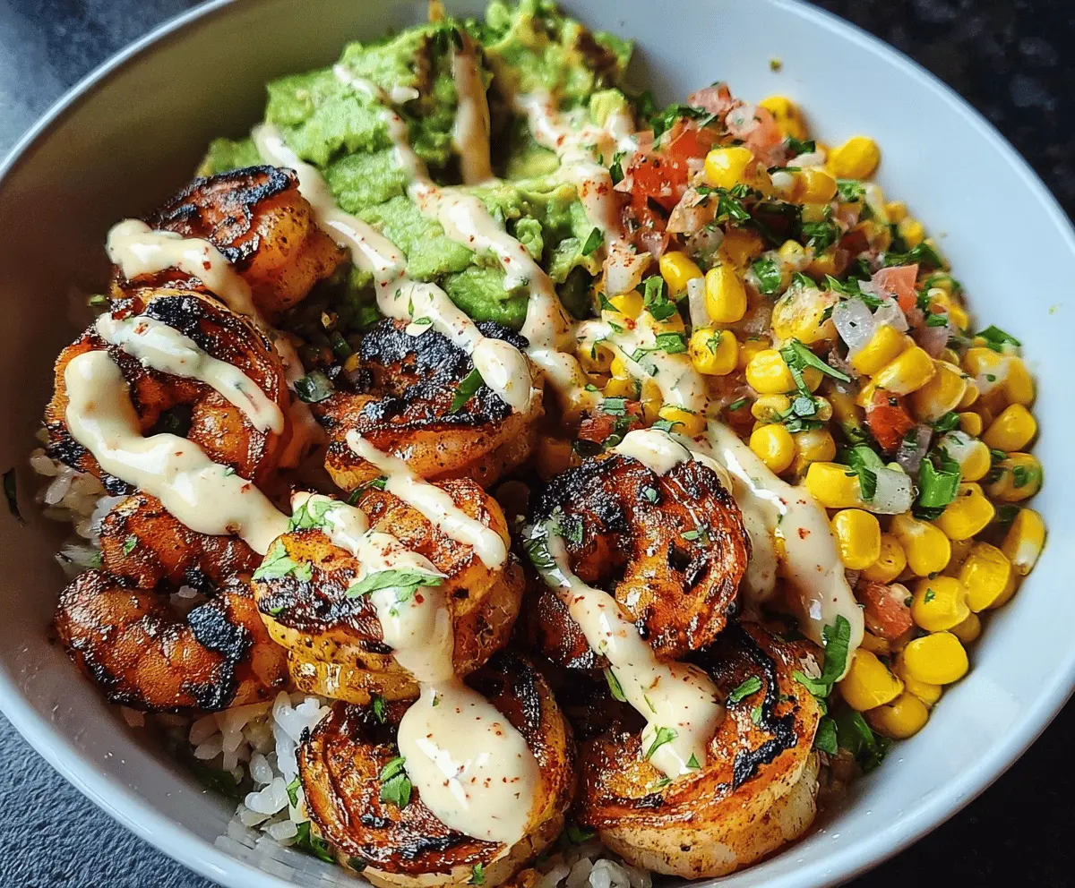 Easy Grilled Shrimp Bowl with Avocado and Corn Salsa