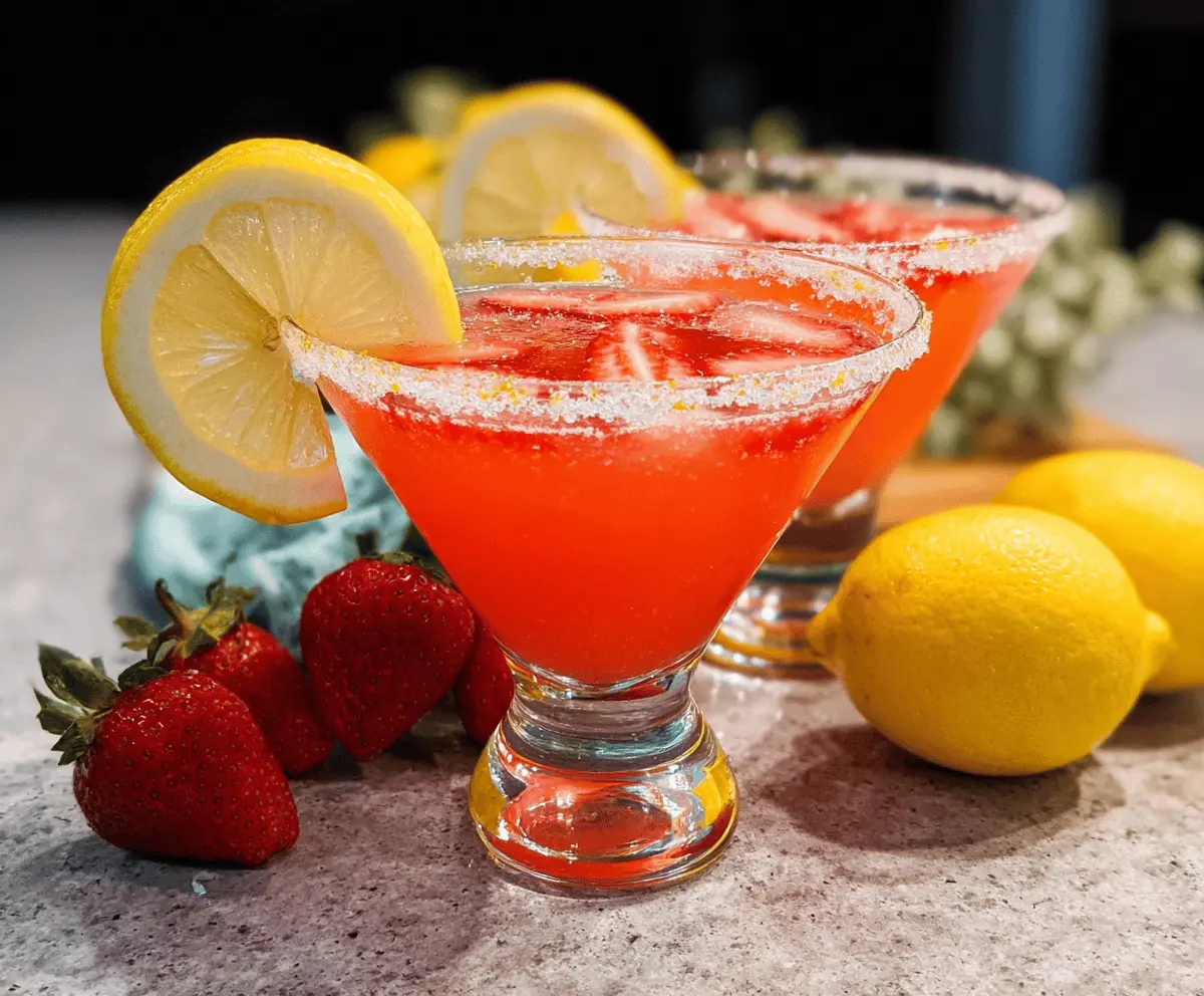Easy Strawberry Lemon Drop Martini Recipe
