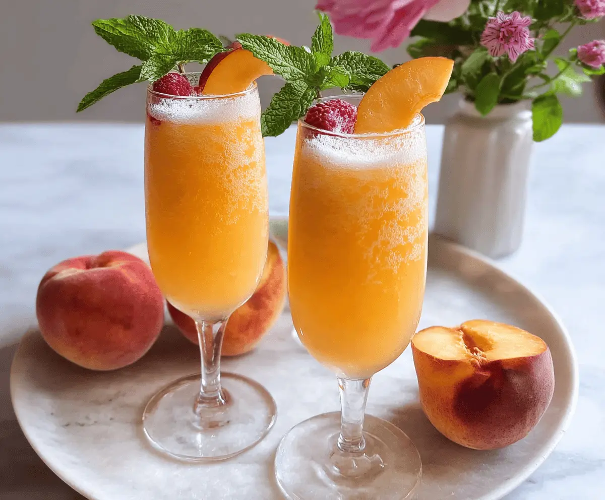 Easy Peach Bellini Mocktail Recipe