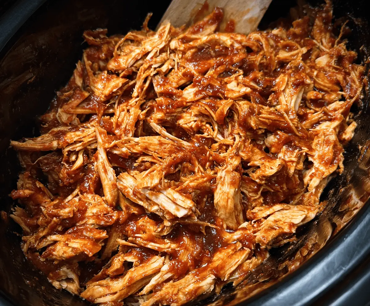 Easy Crockpot BBQ Pulled Chicken Recipe