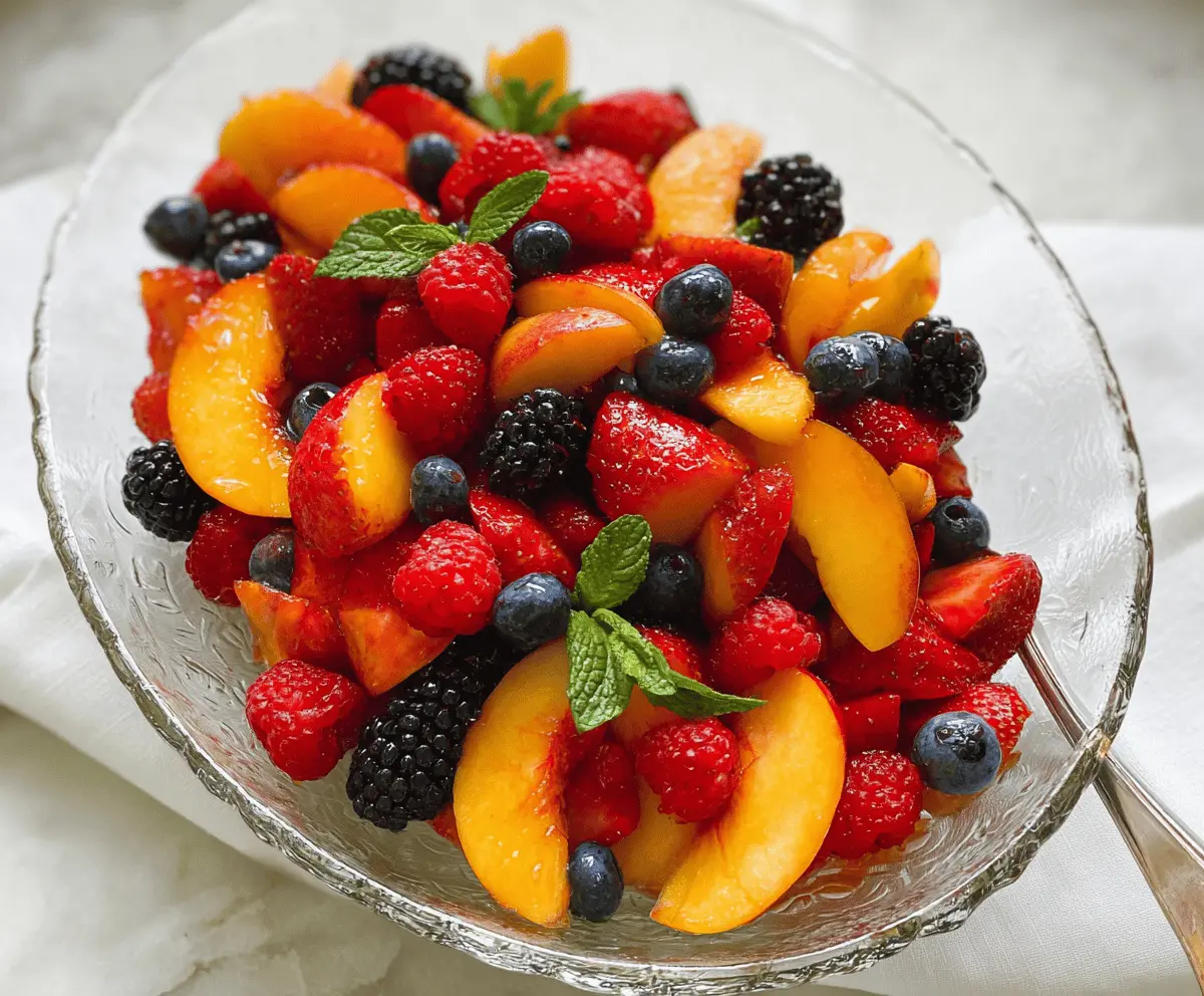 Easy Peach Berry Fruit Salad Recipe
