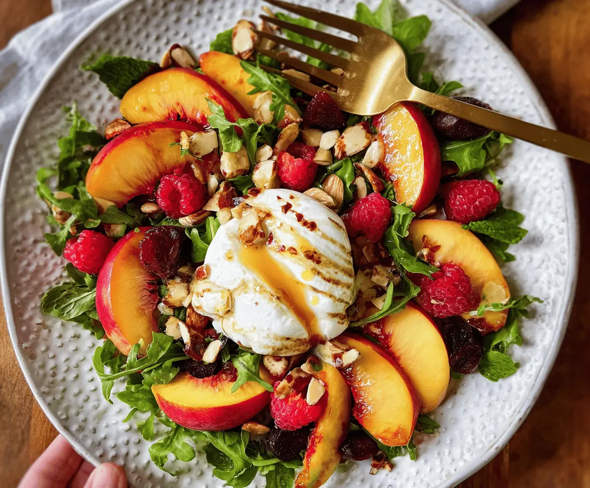 Easy Peach Burrata Salad Recipe