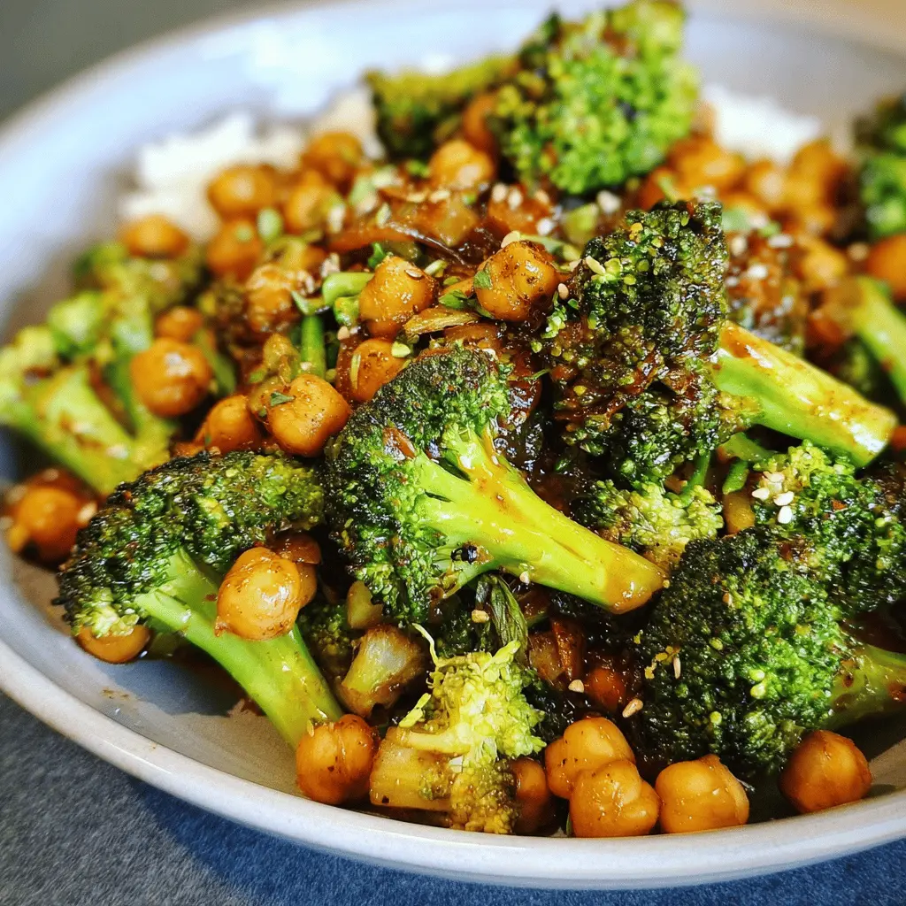 Easy Garlic Broccoli Chickpea Stir Fry