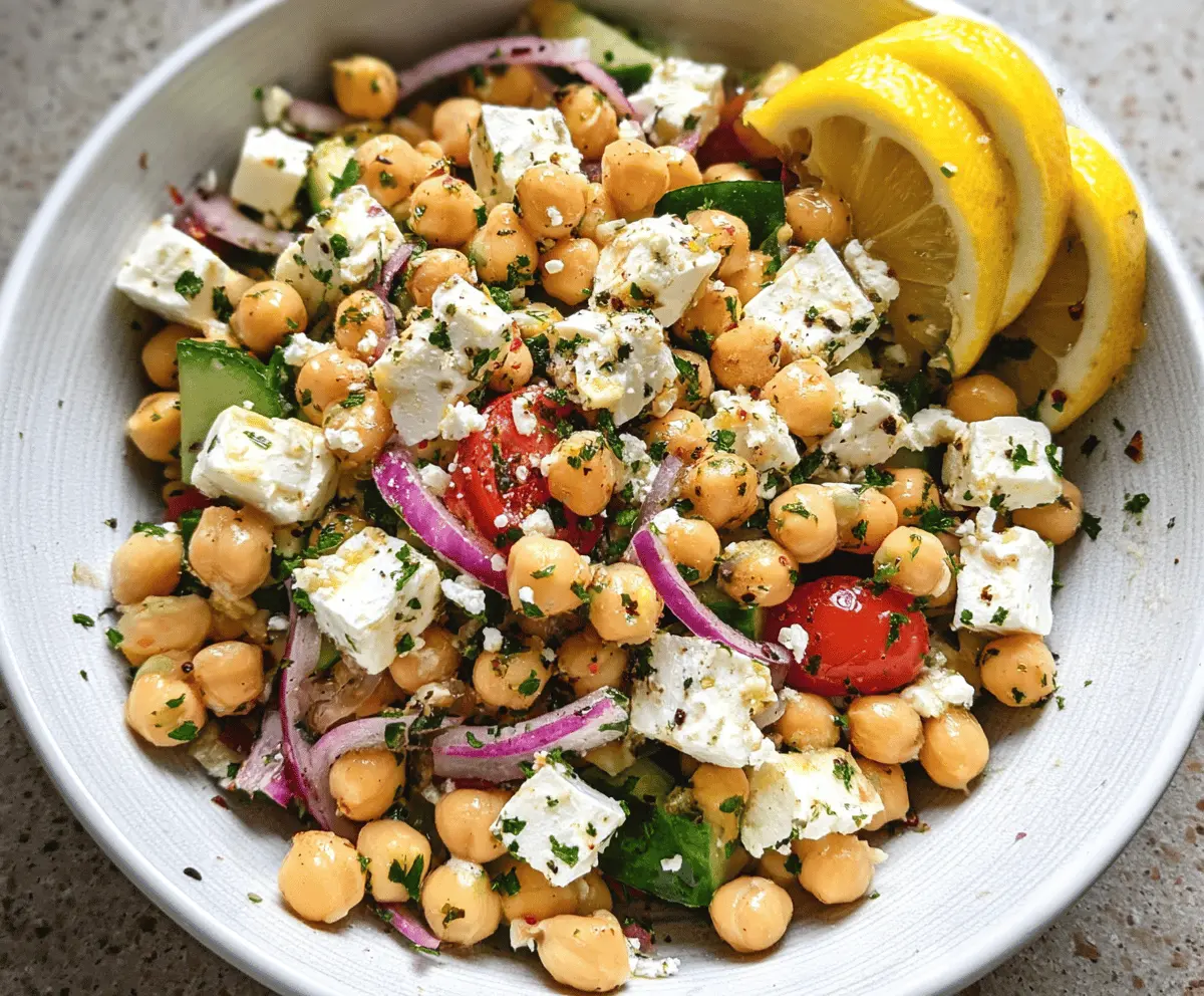 Easy Lemony Chickpea Feta Salad Recipe