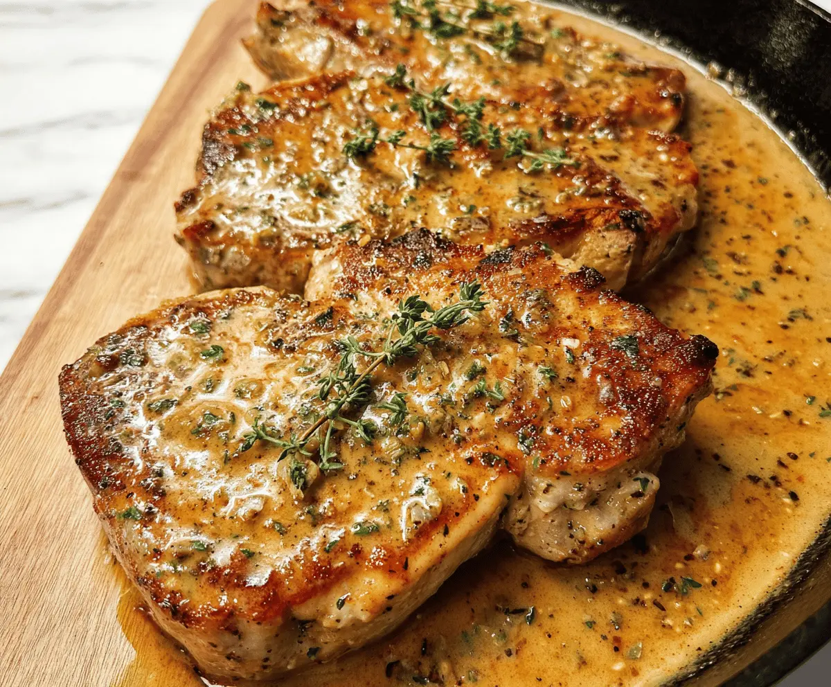 Easy Boursin Pork Chops with Garlic and Herbs