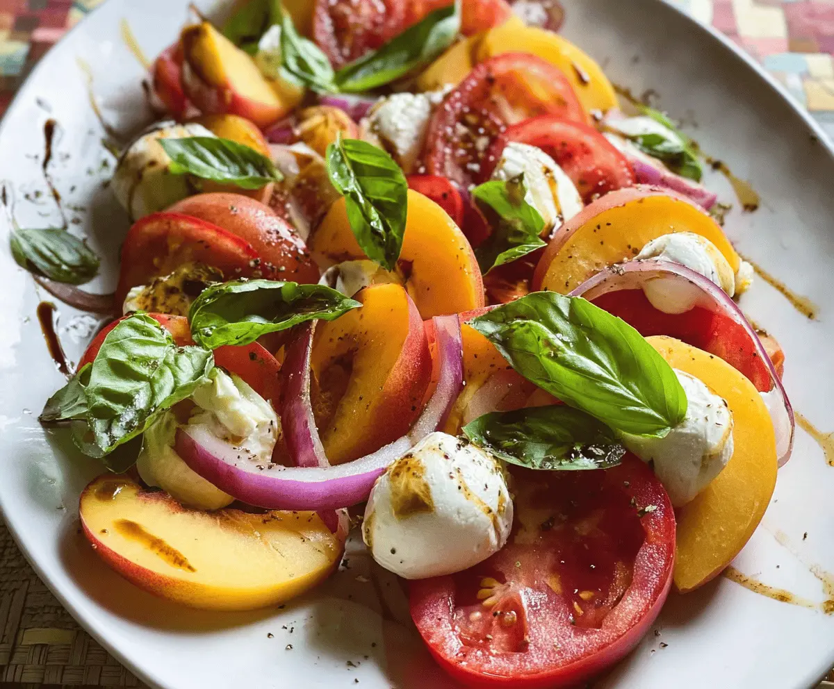 Fresh and Easy Peach Caprese Salad Recipe