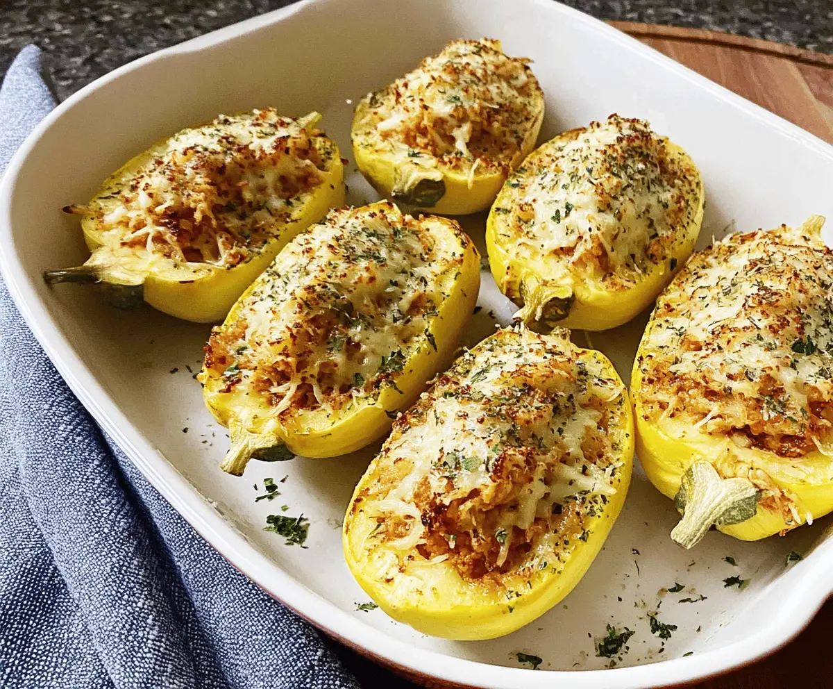 Easy Cheesy Stuffed Yellow Squash Recipe
