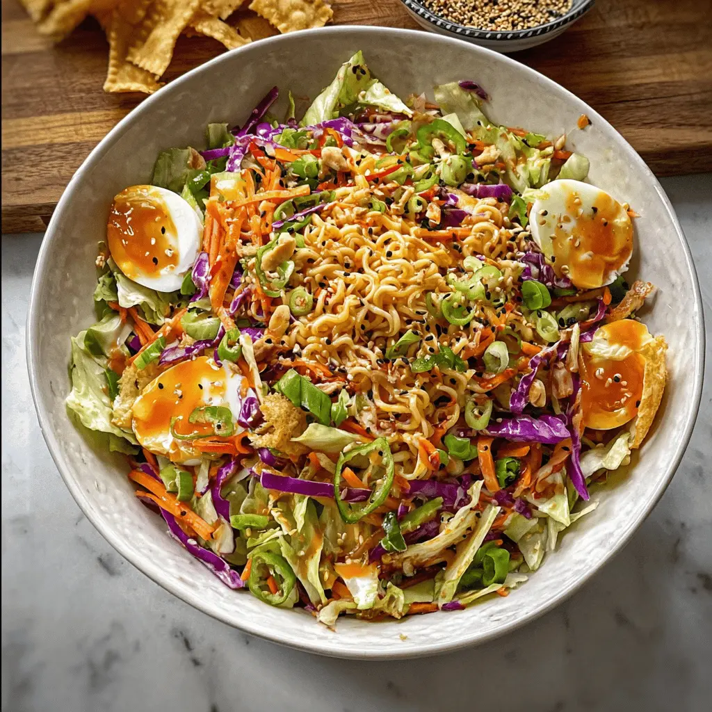 Crunchy Asian Cabbage Ramen Salad Recipe