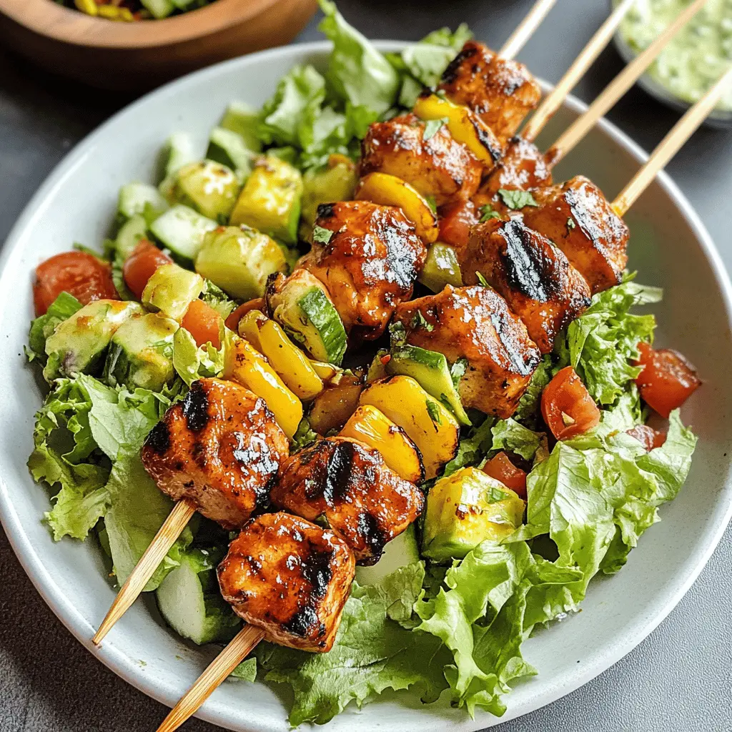 Easy BBQ Chicken Skewer Salad Recipe