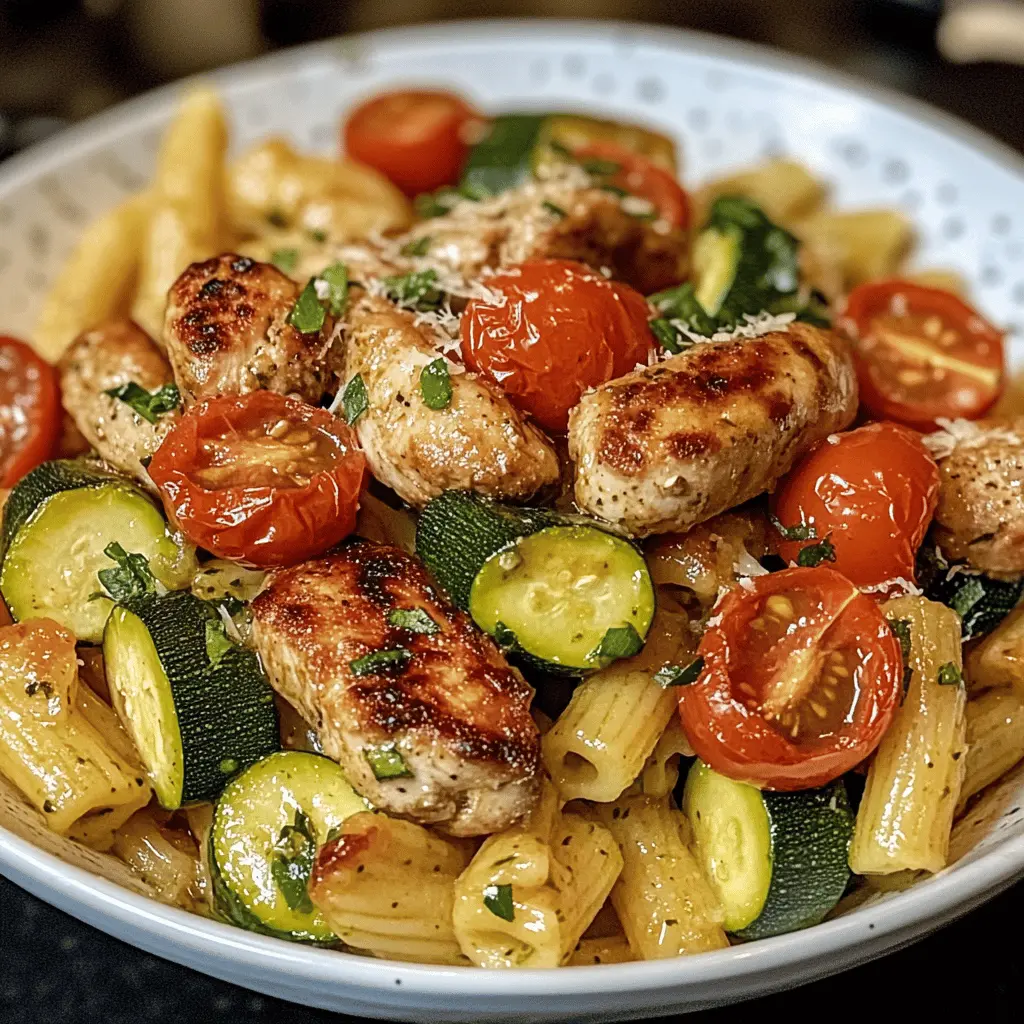 Easy Chicken Sausage Pasta with Zucchini and Tomatoes