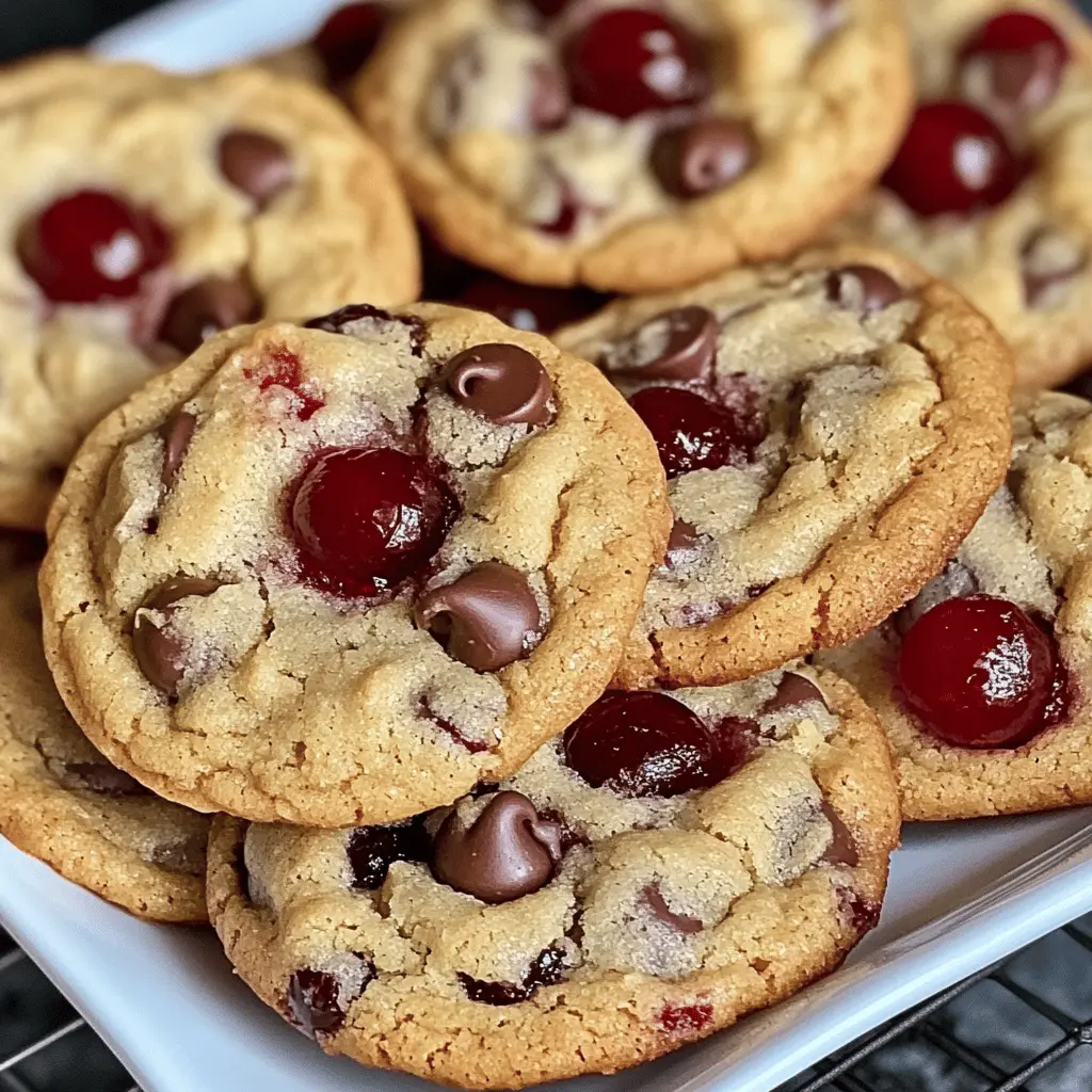 Easy Maraschino Cherry Chocolate Chip Cookies