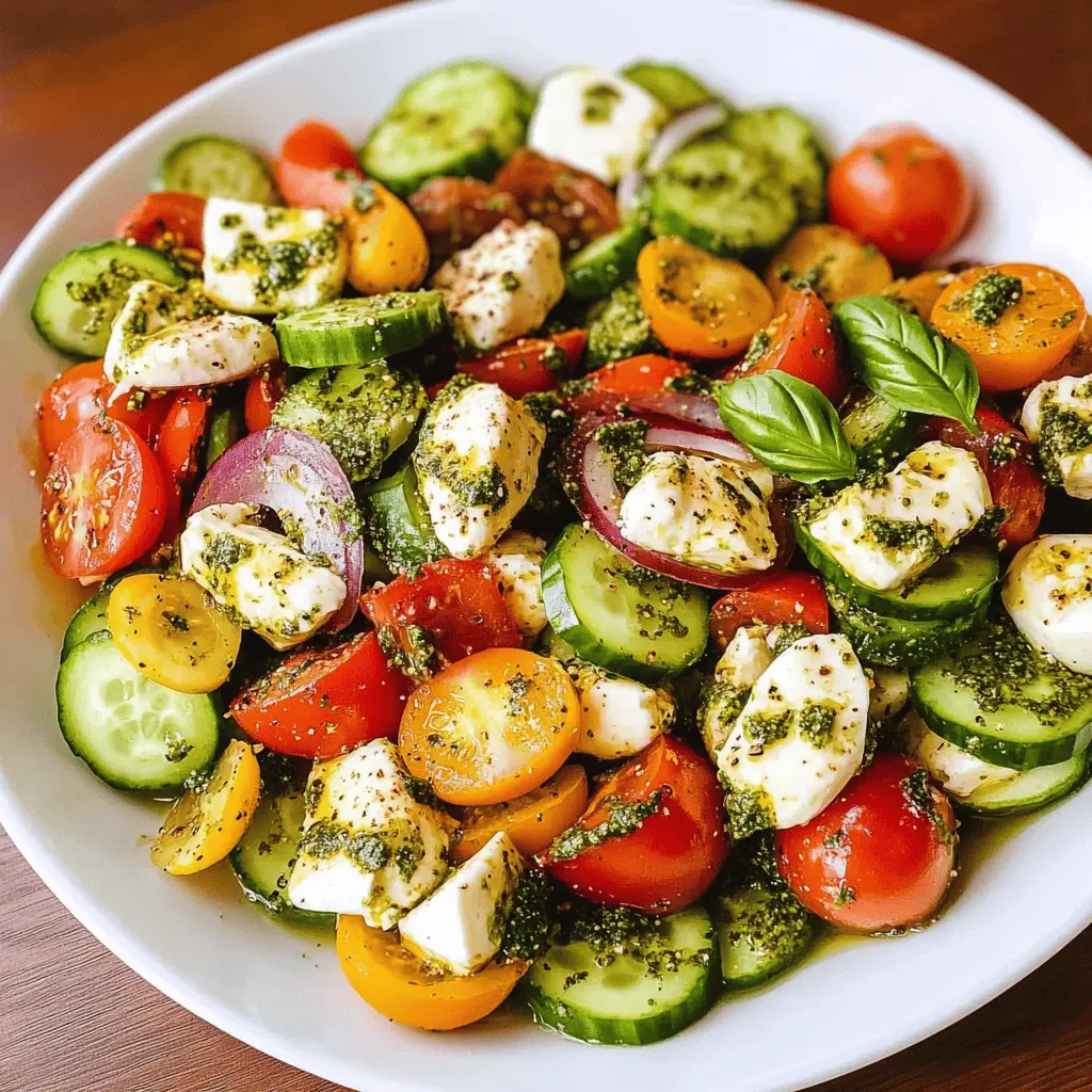 Easy Tomato Cucumber Salad with Avocado and Mozzarella