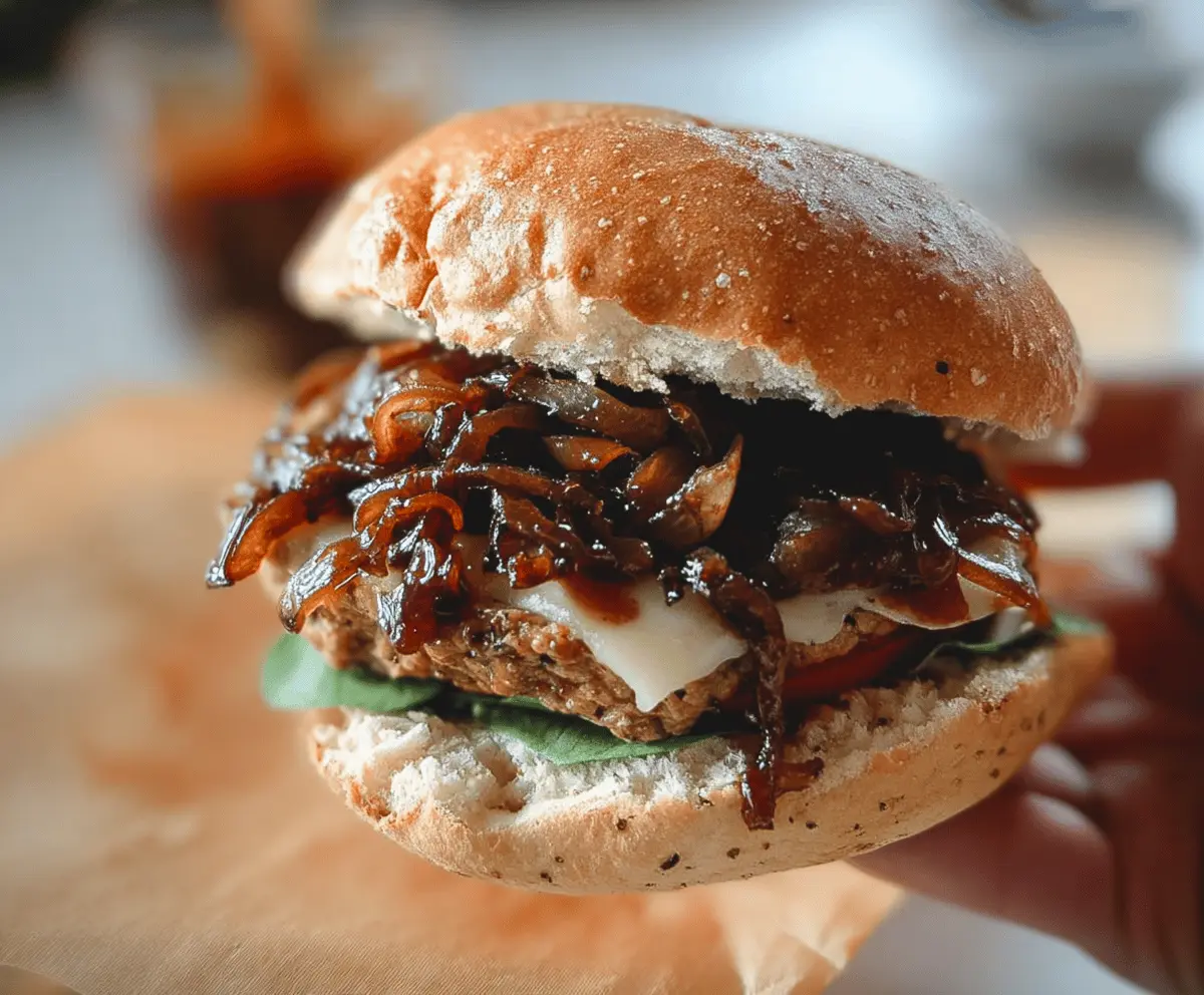 Healthy Balsamic Turkey Burgers with Caramelized Onions