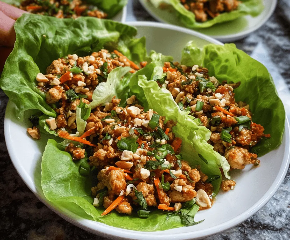 Healthy Thai Chicken Lettuce Wraps Recipe