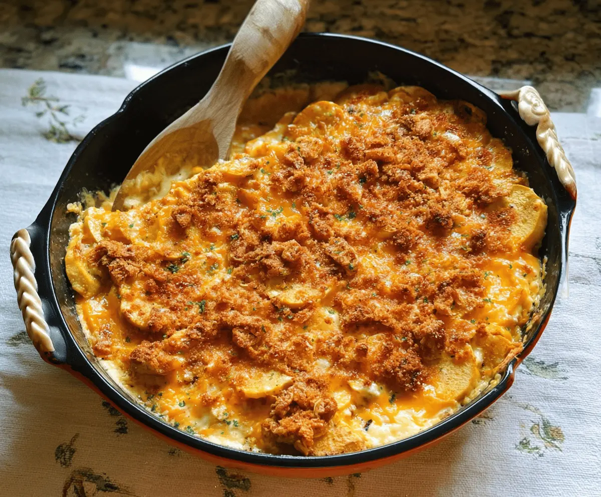 Cozy Southern Squash Casserole with Cheese
