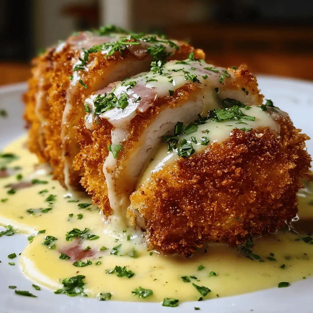 Crispy Creamy Chicken Cordon Bleu With Dijon Sauce