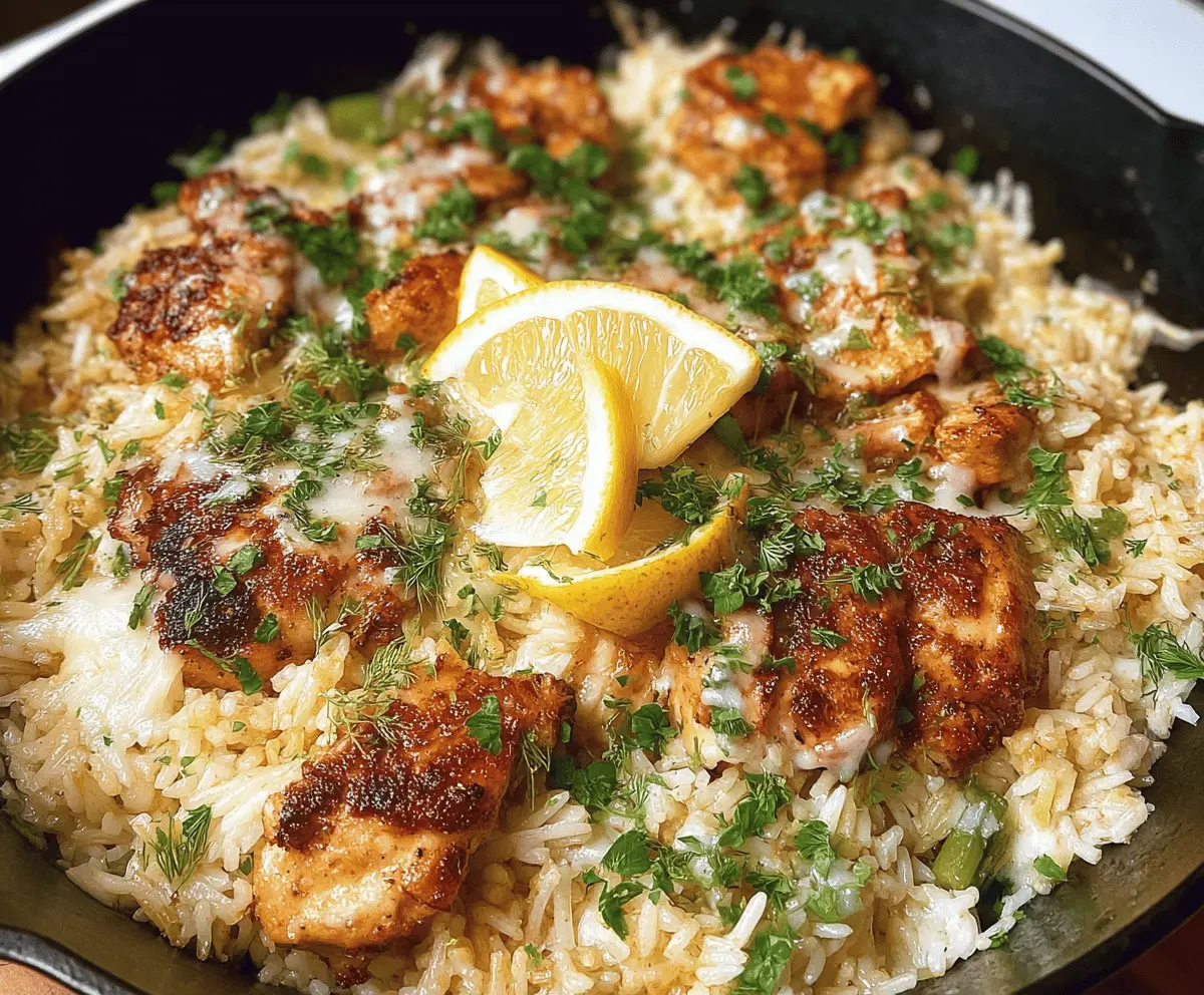 One-Pan Garlic Parmesan Chicken and Rice Dinner