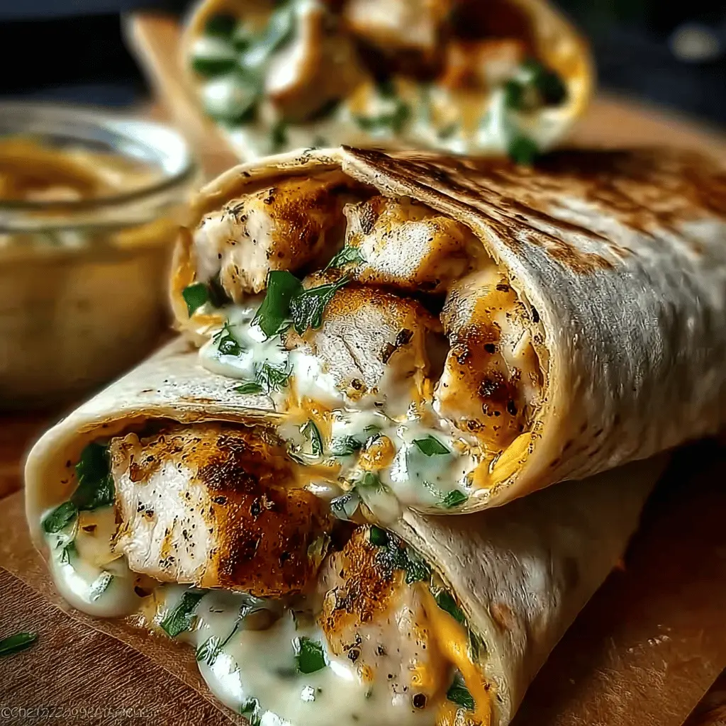 Easy Cheesy Garlic Chicken Wraps Recipe