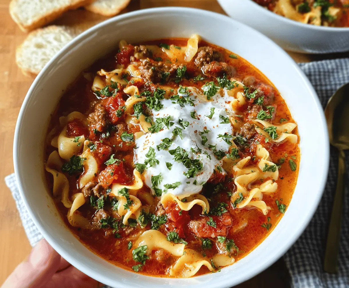 Easy Crockpot Lasagna Soup Recipe