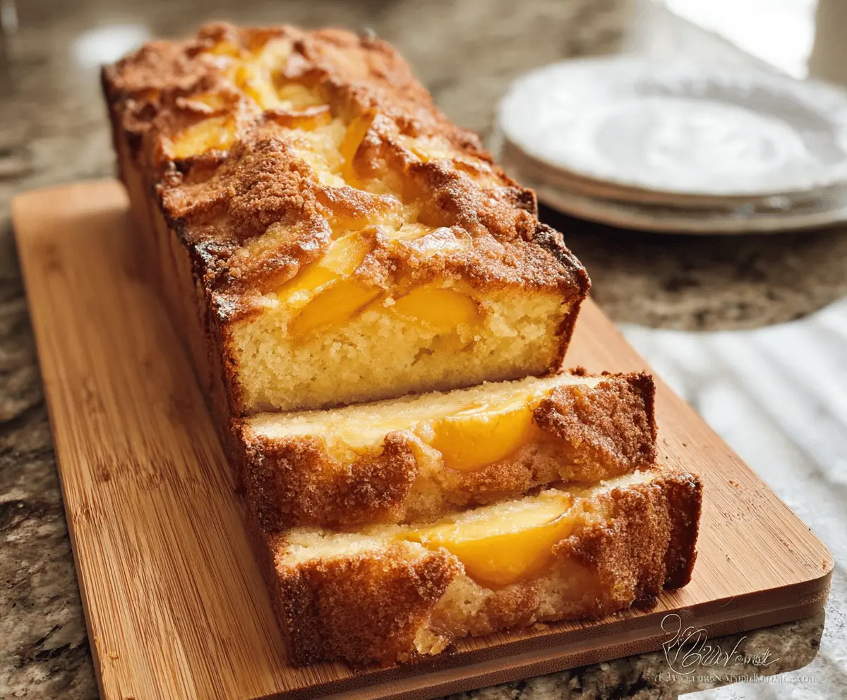 Easy Peach Cobbler Pound Cake Recipe